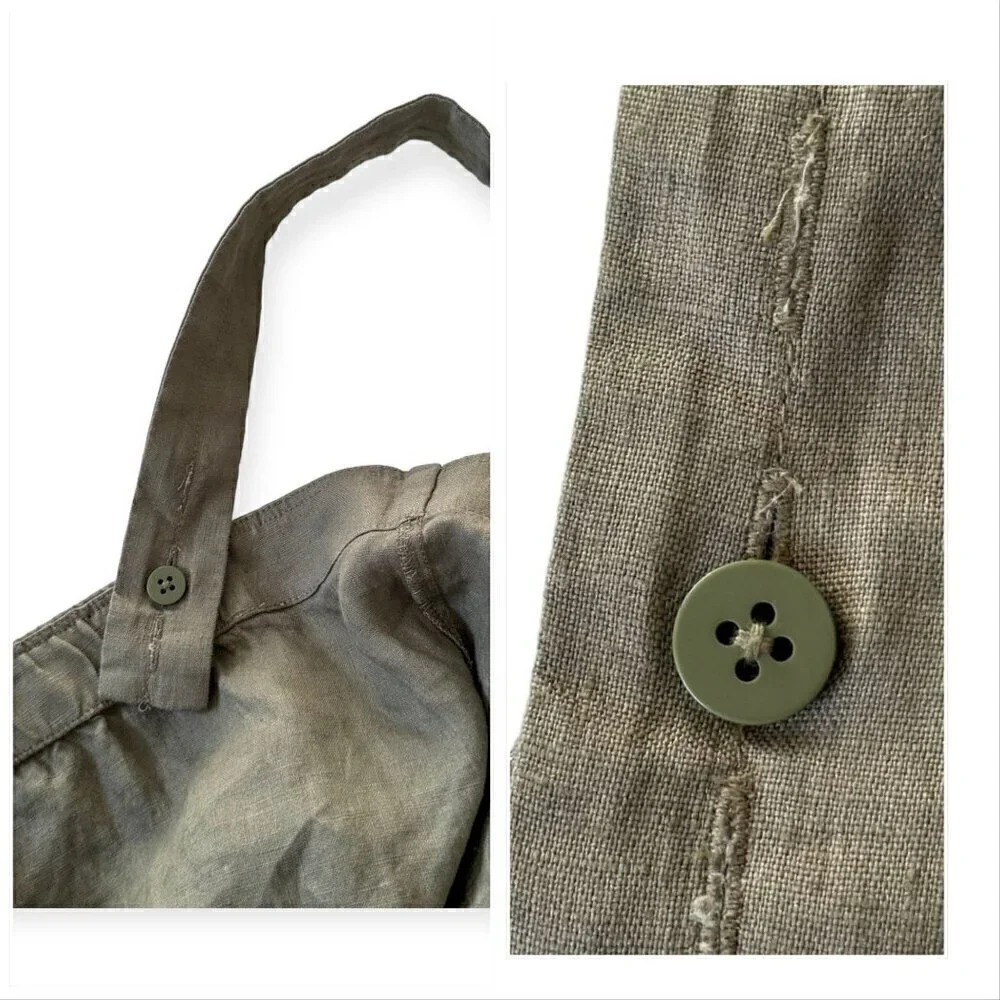 Everlane The Linen Jumpsuit in Pewter Green, Size 4, NWT